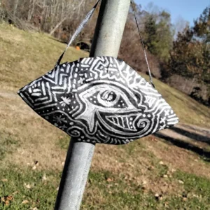 Paper mache Eye of Horus, hanging decor