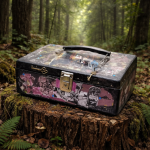 Altered art cash box...jewelry stash..makeup..keepsakes