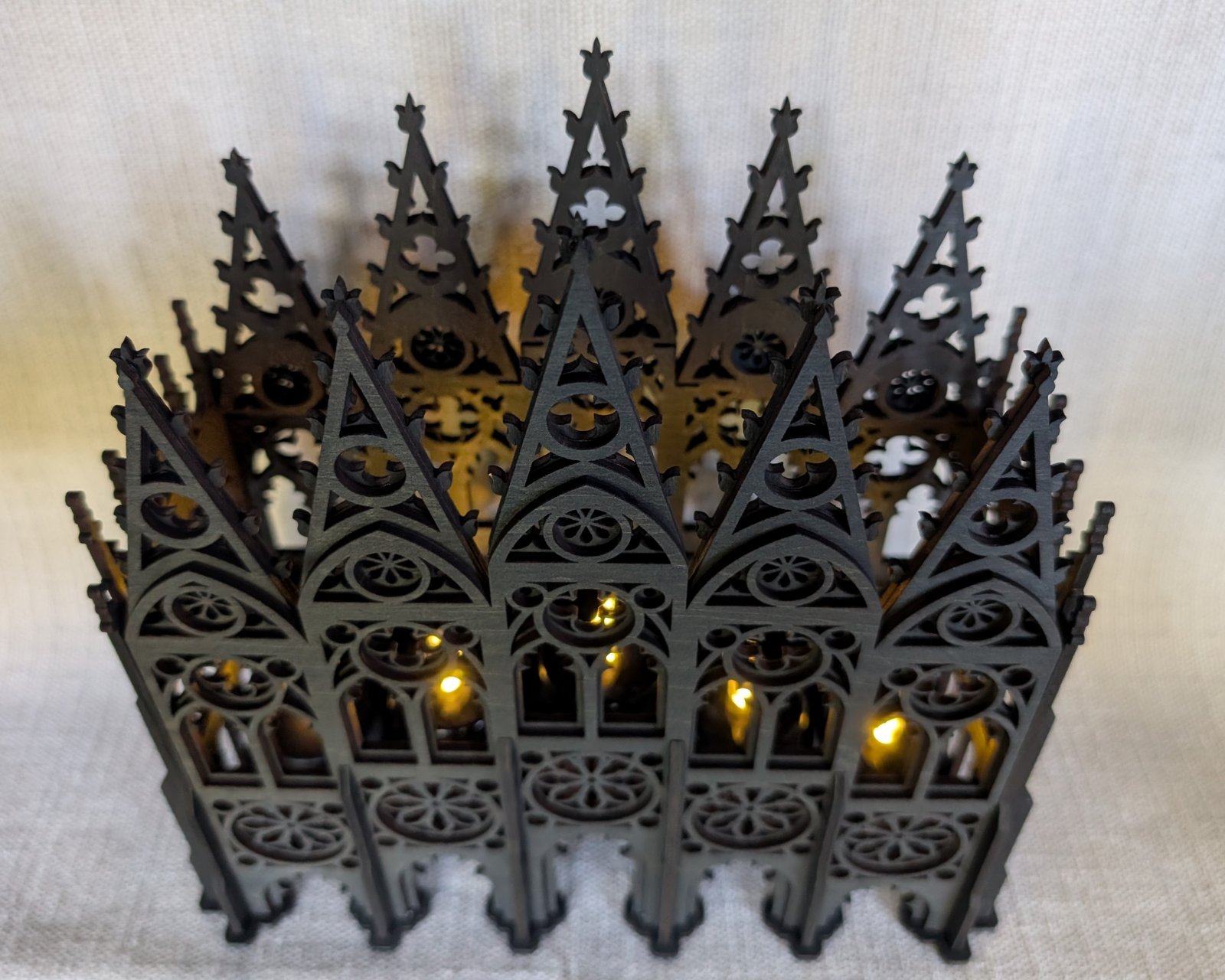 5 Candle Gothic Cathedral Haunted Lantern Centerpiece: Handmade Witch Altar Decor, Book Nook - Image 5