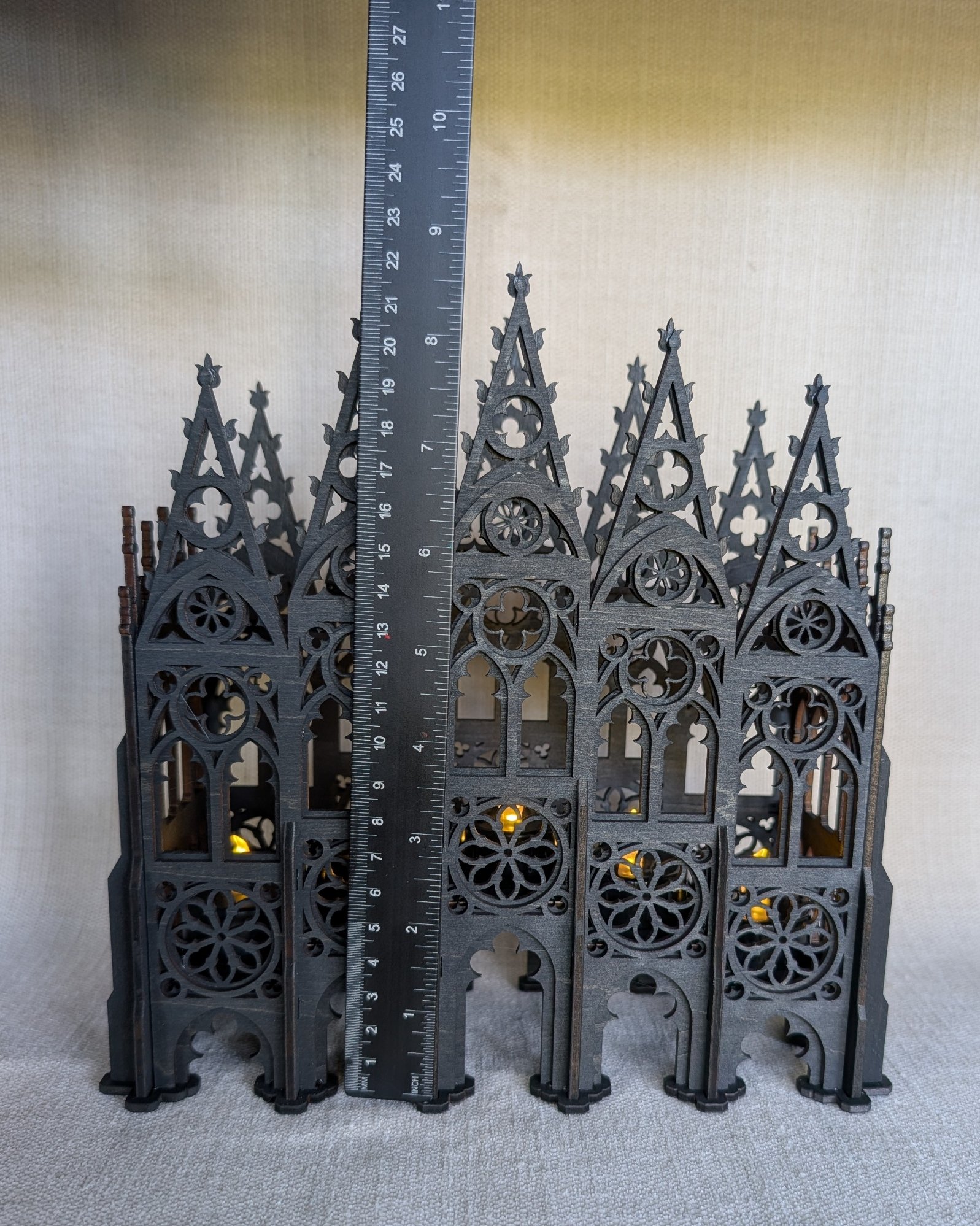 5 Candle Gothic Cathedral Haunted Lantern Centerpiece: Handmade Witch Altar Decor, Book Nook - Image 3
