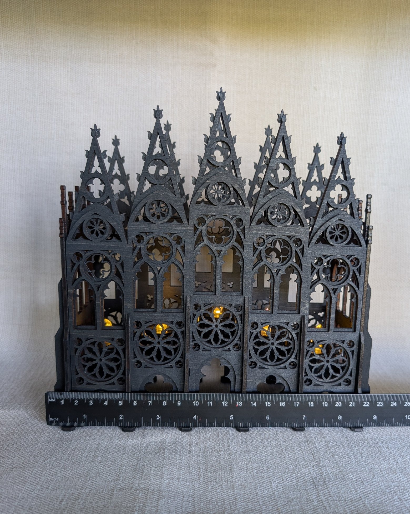 5 Candle Gothic Cathedral Haunted Lantern Centerpiece: Handmade Witch Altar Decor, Book Nook - Image 4