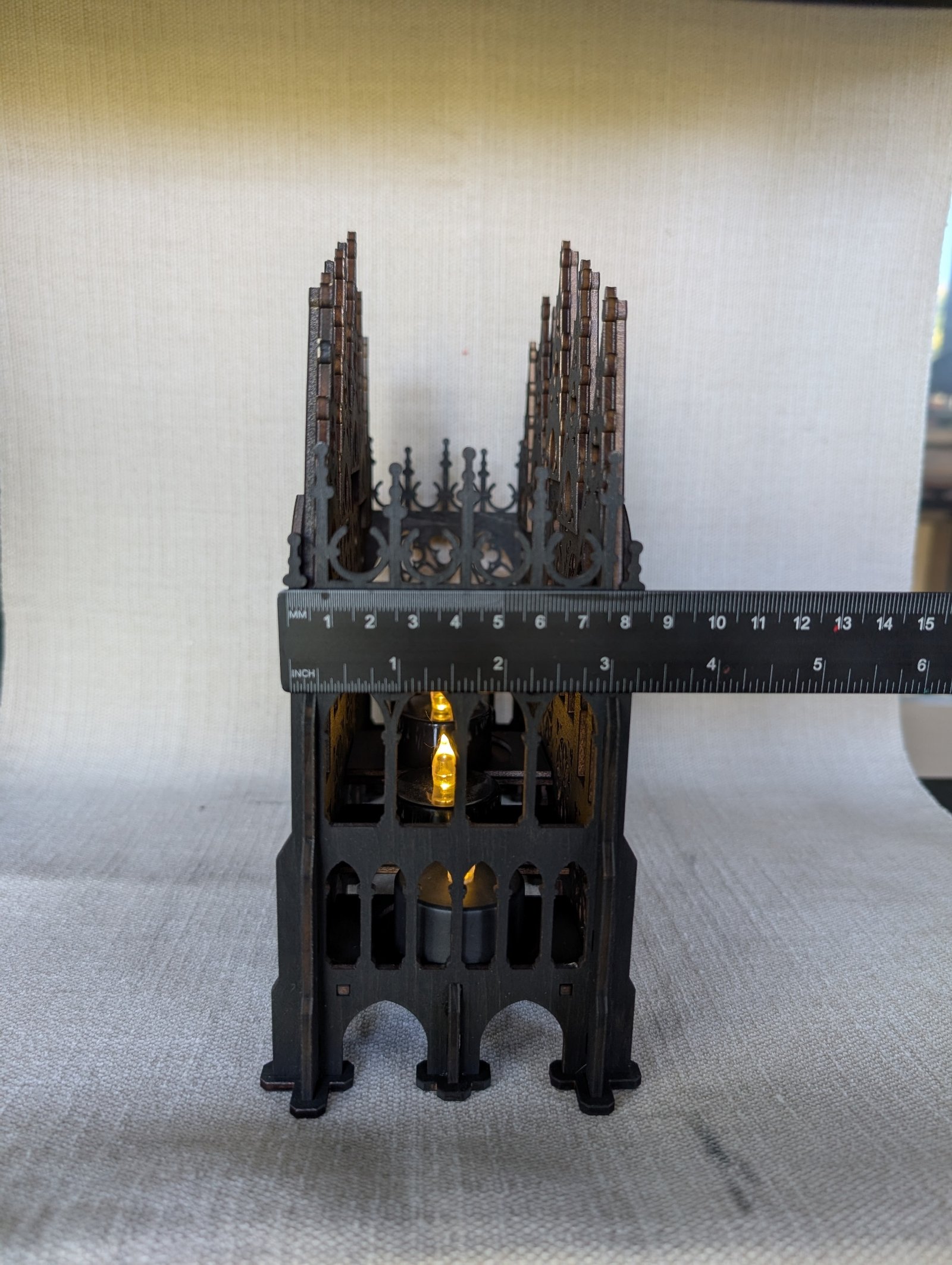5 Candle Gothic Cathedral Haunted Lantern Centerpiece: Handmade Witch Altar Decor, Book Nook - Image 6
