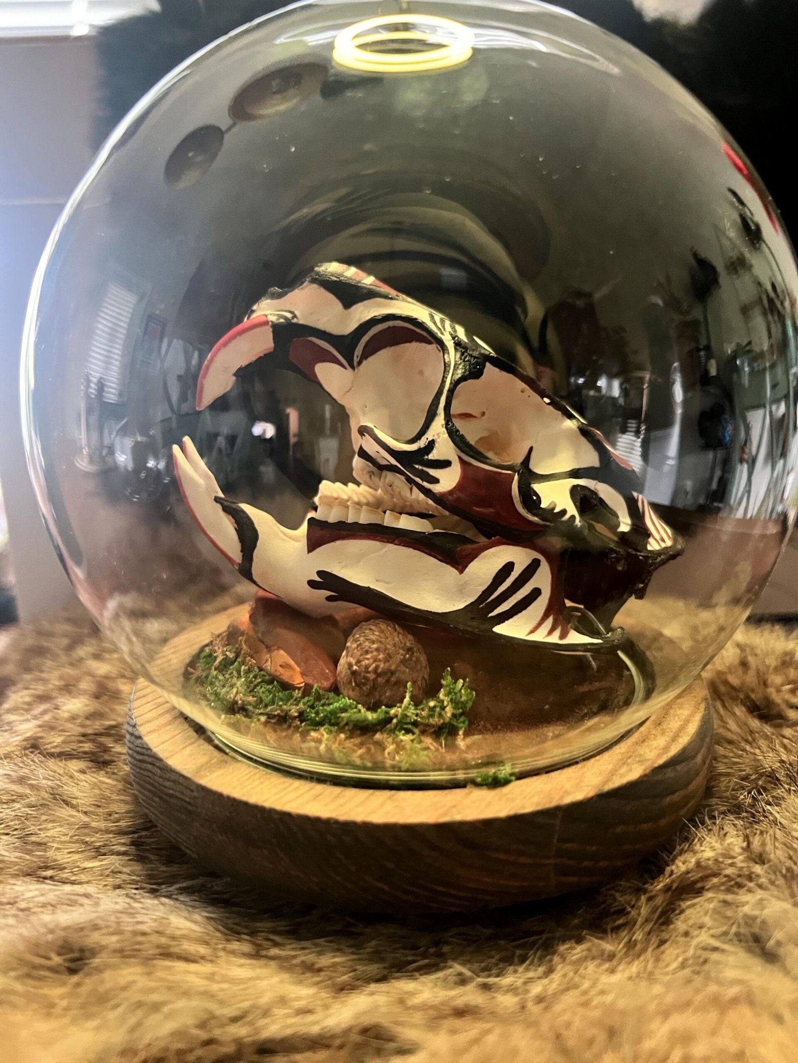Hand Painted Beaver Skull by Navajo Artist Jessika Jim - Image 4