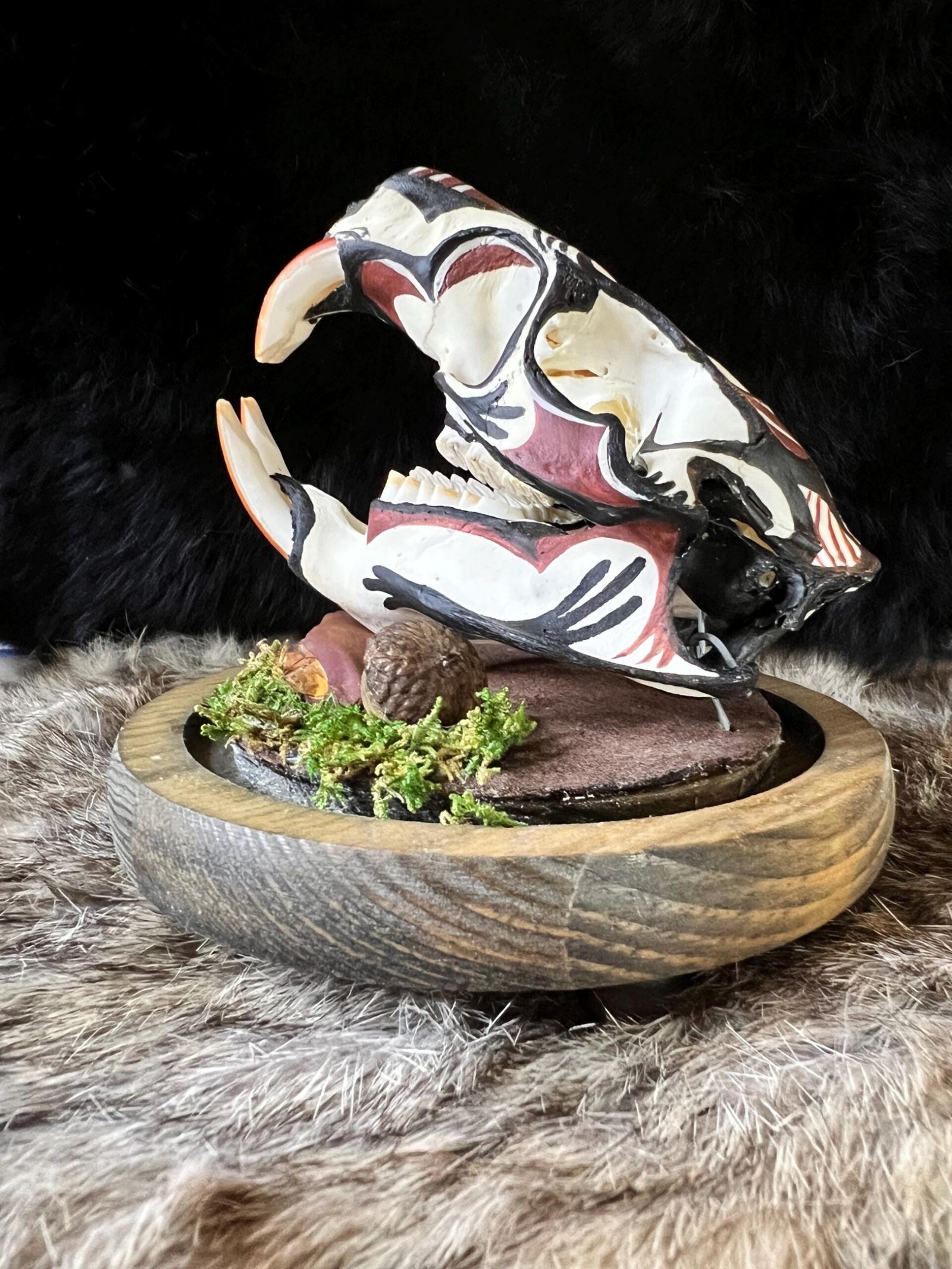 Hand Painted Beaver Skull by Navajo Artist Jessika Jim - Image 2