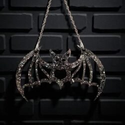 Gothic Bat Wall Decor Glitter Black