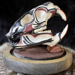 Hand Painted Beaver Skull by Navajo Artist Jessika Jim