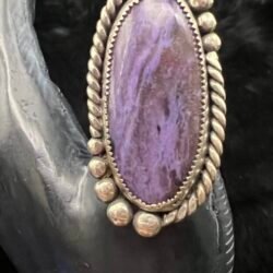 Lovely Lilac Stone (Charoite) Ring, size 9