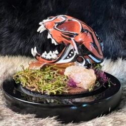 Navajo Hand Painted Bobcat Skull / Authentic Native American Art