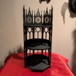 3 Tiered Wooden Black Shelf for Altar Display