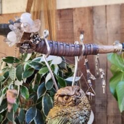 Labdorite Fairy and Herkimer Garden Divination Bone Wand