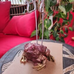 Red gold frog Wand holder stand