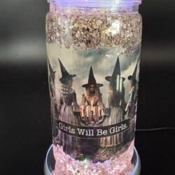 16 oz snowglobe Girls will be girls tumbler