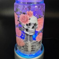Pink skull 16 oz lava tumbler