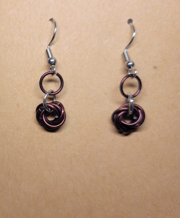 Mobius Ring Earing: Brown/Silver