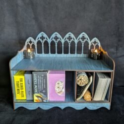 Celestial Blue Gothic Tarot Deck Shelf | Lunar Witch Storage & Apothecary Display