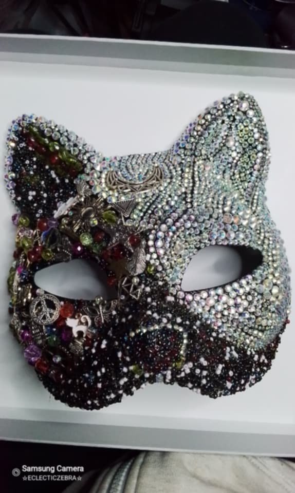 Altered art cat mask decor.. - Image 6