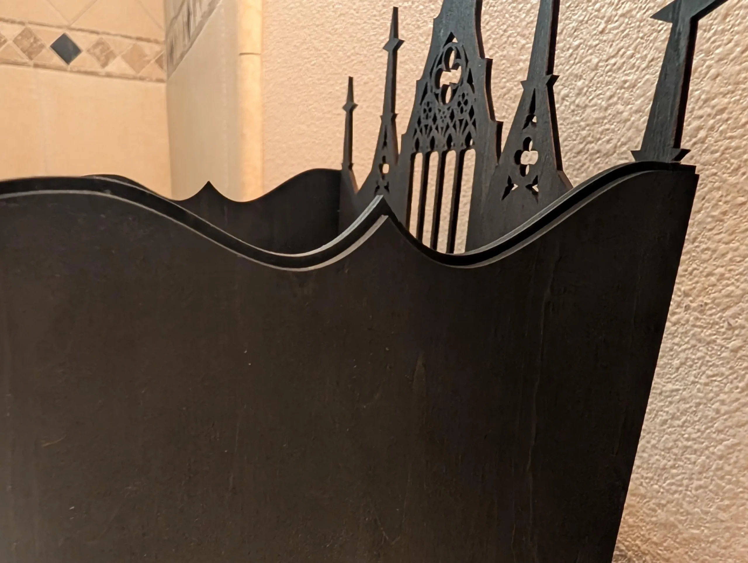 Wood Handmade black Gothic Makeup Display Case – Witch Altar Organizer with drawer - Image 4