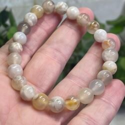 8mm Flower Agate Bracelet
