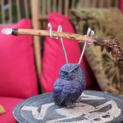 Clear Quartz wand with Natural root handle