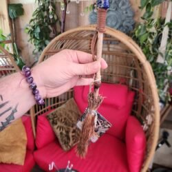 Lapsis Lazuli Skull Alter Broom Mini Besom