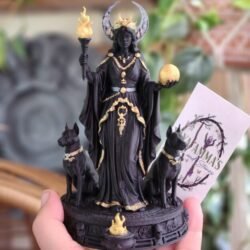 Hecate Goddess painted statue Black