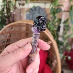 Obsidian skull wand
