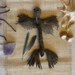 Winged Protection Doll, Hand Crafted, Altar Figurine, Art Doll, Spirit Doll, Voodoo Doll, Divination Tool, Hoodoo, Pagan, Wiccan, OOAK
