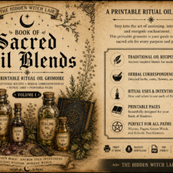 The Hidden Witch Lair's Book of Sacred Oil Blends – Volume I | Printable Ritual Oil Grimoire (PDF)