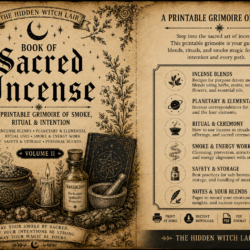 The Hidden Witch Lair's Book of Sacred Incense – Volume II | Printable Incense Grimoire (PDF)