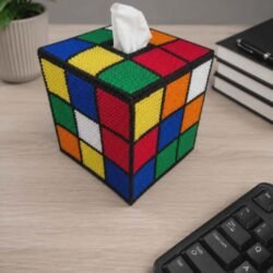 Handmade Rubik's Cube Tissue Box Cover - Novelty Retro Game Gift