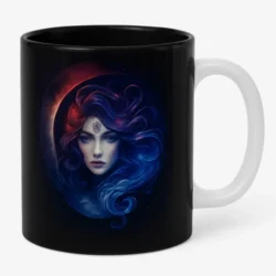 Cosmic Goddess Mug - Black Celestial Mug - 11oz