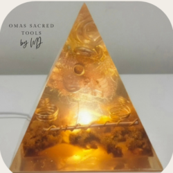 Orgonite Pyramid | Emf Awareness 5G Smart Meter Golden With Light