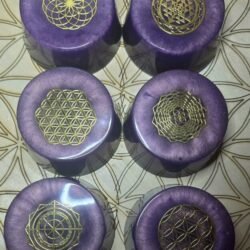 1 Violet Flame Orgonite Disc - Frequency Charged - Amethyst Shungite Salt - 2.5" x 1.5" - Transmutation Altar Tool