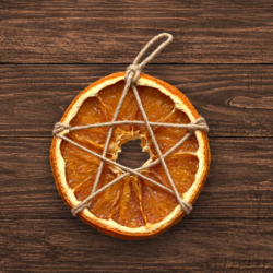 Handmade Dried Orange Pentacle Ornament (Basic)