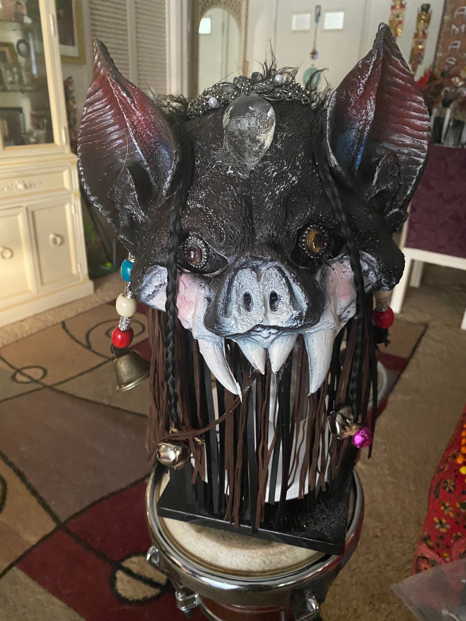 Shamanic Bat Power Animal Drumming Mask - Image 2